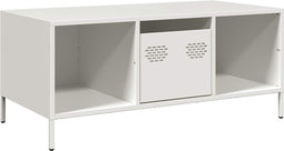 vidaXL - Salontafel - 101,5x50x43,5 - cm - koudgewalst - staal - wit