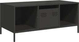 vidaXL - Salontafel - 101,5x50x43,5 - cm - koudgewalst - staal - zwart