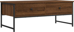 vidaXL - Salontafel - 101x49x39,5 - cm - bewerkt - hout - bruin - eikenkleur
