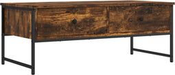 vidaXL - Salontafel - 101x49x39,5 - cm - bewerkt - hout - gerookt - eikenkleurig