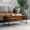 vidaXL - Salontafel - 101x49x39,5 - cm - bewerkt - hout - gerookt - eikenkleurig