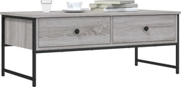vidaXL - Salontafel - 101x49x39,5 - cm - bewerkt - hout - grijs - sonoma - eikenkleur