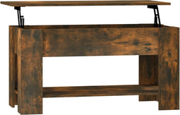 vidaXL - Salontafel - 101x49x52 - cm - bewerkt - hout - gerookt - eikenkleurig