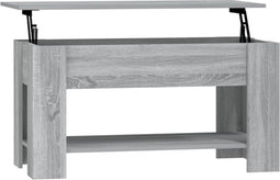 vidaXL - Salontafel - 101x49x52 - cm - bewerkt - hout - grijs - sonoma - eikenkleurig