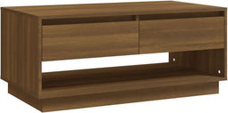 vidaXL - Salontafel - 102,5x55x44 - cm - bewerkt - hout - bruin - eikenkleurig