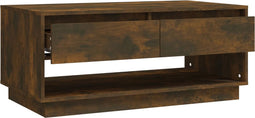 vidaXL - Salontafel - 102,5x55x44 - cm - bewerkt - hout - gerookt - eikenkleurig