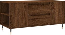 vidaXL - Salontafel - 102x44,5x50 - cm - bewerkt - hout - bruin - eikenkleur