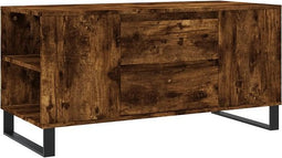 vidaXL - Salontafel - 102x44,5x50 - cm - bewerkt - hout - gerookt - eikenkleurig