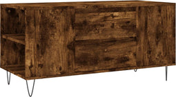 vidaXL - Salontafel - 102x44,5x50 - cm - bewerkt - hout - gerookt - eikenkleurig
