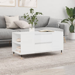 vidaXL - Salontafel - 102x44,5x50 - cm - bewerkt - hout - gerookt - eikenkleurig