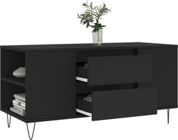 vidaXL - Salontafel - 102x44,5x50 - cm - bewerkt - hout - zwart