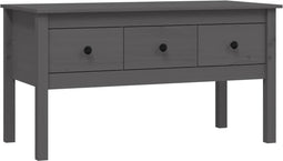 vidaXL - Salontafel - 102x49x55 - cm - massief - grenenhout - grijs