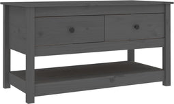 vidaXL - Salontafel - 102x49x55 - cm - massief - grenenhout - grijs