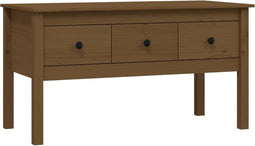 vidaXL - Salontafel - 102x49x55 - cm - massief - grenenhout - honingbruin