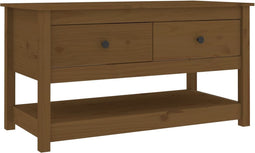 vidaXL - Salontafel - 102x49x55 - cm - massief - grenenhout - honingbruin