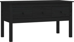 vidaXL - Salontafel - 102x49x55 - cm - massief - grenenhout - zwart