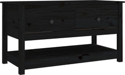 vidaXL - Salontafel - 102x49x55 - cm - massief - grenenhout - zwart