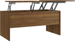 vidaXL - Salontafel - 102x50,5x46,5 - cm - bewerkt - hout - bruin - eikenkleur