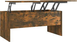 vidaXL - Salontafel - 102x50,5x46,5 - cm - bewerkt - hout - gerookt - eikenkleurig