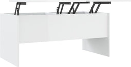 vidaXL - Salontafel - 102x50,5x46,5 - cm - bewerkt - hout - hoogglans - wit
