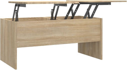 vidaXL - Salontafel - 102x50,5x46,5 - cm - bewerkt - hout - sonoma - eikenkleurig