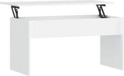 vidaXL - Salontafel - 102x50,5x52,5 - cm - bewerkt - hout - wit