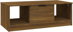 vidaXL - Salontafel - 102x50x36 - cm - bewerkt - hout - bruin - eikenkleur