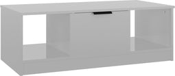 vidaXL - Salontafel - 102x50x36 - cm - bewerkt - hout - hoogglans - wit