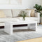 vidaXL - Salontafel - 102x50x36 - cm - bewerkt - hout - hoogglans - wit