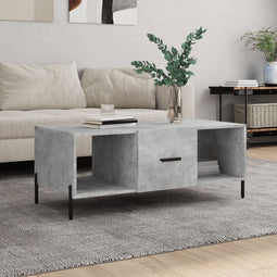vidaXL - Salontafel - 102x50x40 - cm - bewerkt - hout - betongrijs