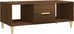 vidaXL - Salontafel - 102x50x40 - cm - bewerkt - hout - bruin - eikenkleur
