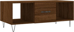 vidaXL - Salontafel - 102x50x40 - cm - bewerkt - hout - bruin - eikenkleur