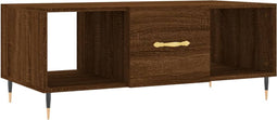 vidaXL - Salontafel - 102x50x40 - cm - bewerkt - hout - bruin - eikenkleur