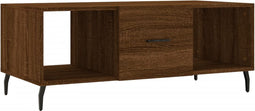 vidaXL - Salontafel - 102x50x40 - cm - bewerkt - hout - bruin - eikenkleur