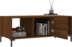 vidaXL - Salontafel - 102x50x40 - cm - bewerkt - hout - bruin - eikenkleur