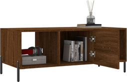 vidaXL - Salontafel - 102x50x40 - cm - bewerkt - hout - bruin - eikenkleur