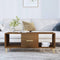 vidaXL - Salontafel - 102x50x40 - cm - bewerkt - hout - bruin - eikenkleur