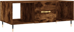 vidaXL - Salontafel - 102x50x40 - cm - bewerkt - hout - gerookt - eikenkleurig