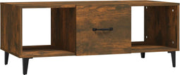 vidaXL - Salontafel - 102x50x40 - cm - bewerkt - hout - gerookt - eikenkleurig