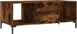 vidaXL - Salontafel - 102x50x40 - cm - bewerkt - hout - gerookt - eikenkleurig