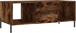 vidaXL - Salontafel - 102x50x40 - cm - bewerkt - hout - gerookt - eikenkleurig