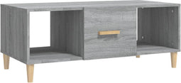 vidaXL - Salontafel - 102x50x40 - cm - bewerkt - hout - grijs - sonoma - eikenkleurig