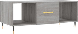 vidaXL - Salontafel - 102x50x40 - cm - bewerkt - hout - grijs - sonoma - eikenkleurig