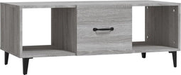 vidaXL - Salontafel - 102x50x40 - cm - bewerkt - hout - grijs - sonoma - eikenkleurig