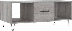 vidaXL - Salontafel - 102x50x40 - cm - bewerkt - hout - grijs - sonoma - eikenkleurig