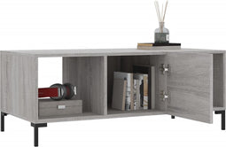 vidaXL - Salontafel - 102x50x40 - cm - bewerkt - hout - grijs - sonoma - eikenkleurig
