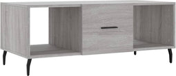 vidaXL - Salontafel - 102x50x40 - cm - bewerkt - hout - grijs - sonoma - eikenkleurig