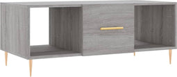 vidaXL - Salontafel - 102x50x40 - cm - bewerkt - hout - grijs - sonoma - eikenkleurig