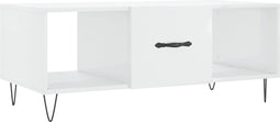 vidaXL - Salontafel - 102x50x40 - cm - bewerkt - hout - hoogglans - wit