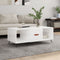 vidaXL - Salontafel - 102x50x40 - cm - bewerkt - hout - hoogglans - wit